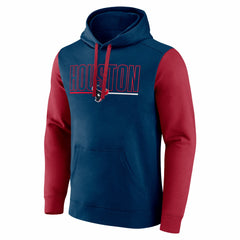 Houston Texans Outline Pullover Hoodie - Navy/Red Hoodies