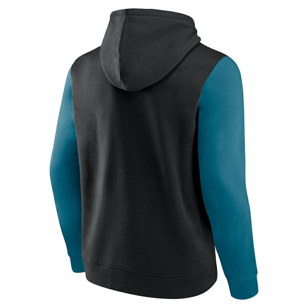 Jacksonville Jaguars Outline Pullover Hoodie - Black/Teal Hoodies