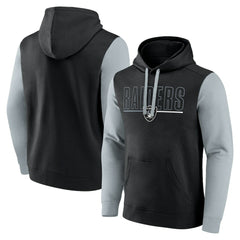 Las Vegas Raiders Outline Pullover Hoodie - Black/Silver Hoodies