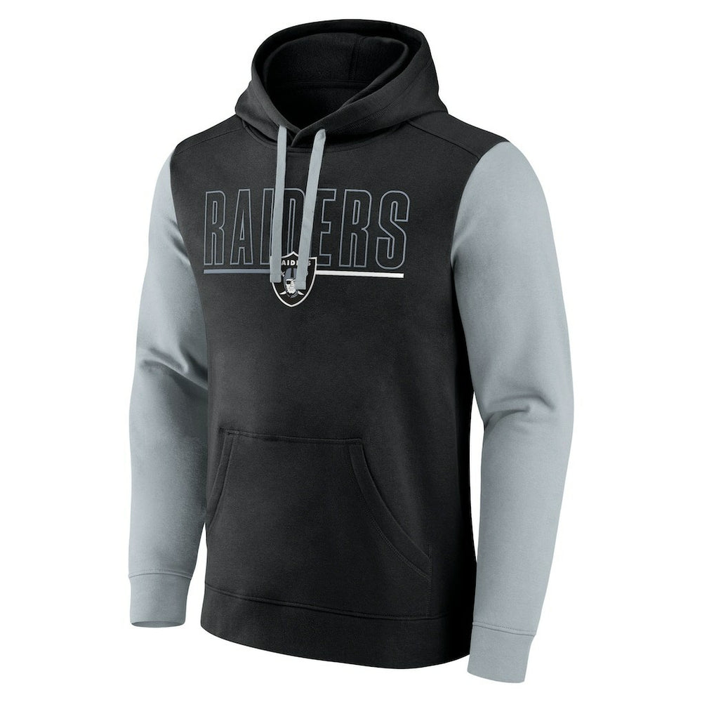 Las Vegas Raiders Outline Pullover Hoodie - Black/Silver Hoodies