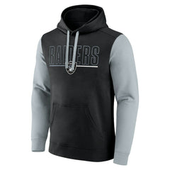 Las Vegas Raiders Outline Pullover Hoodie - Black/Silver Hoodies