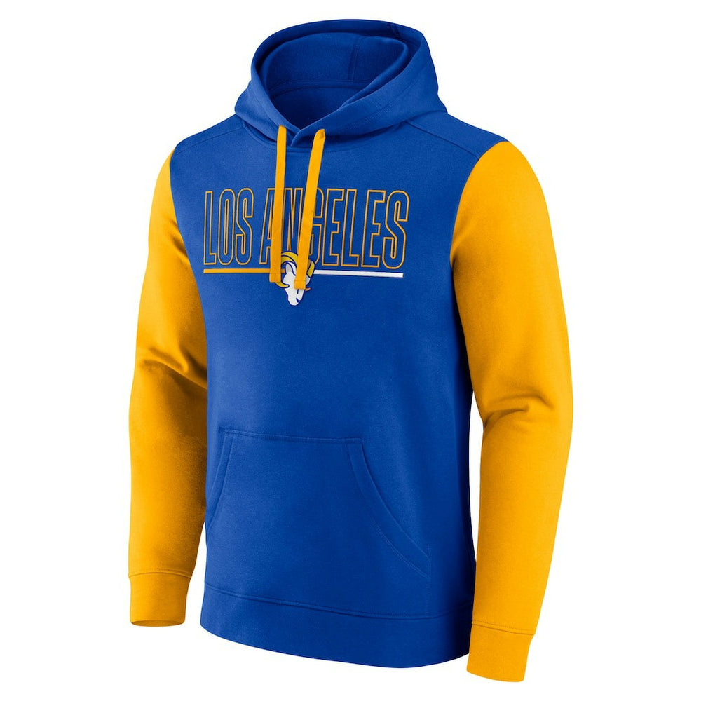 Los Angeles Rams Outline Pullover Hoodie - Royal/Gold Hoodies