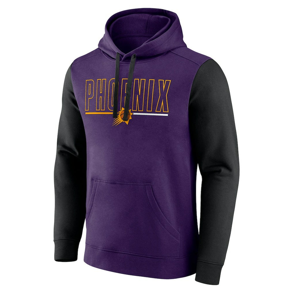 Phoenix Suns Logo Athletic Outline Colorblock Pullover Hoodie Purple