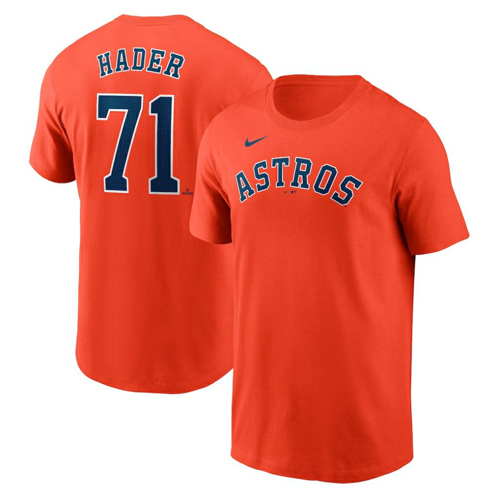 Josh Hader Houston Astros Nike Fuse Name & Number T-Shirt - Orange T-shirts