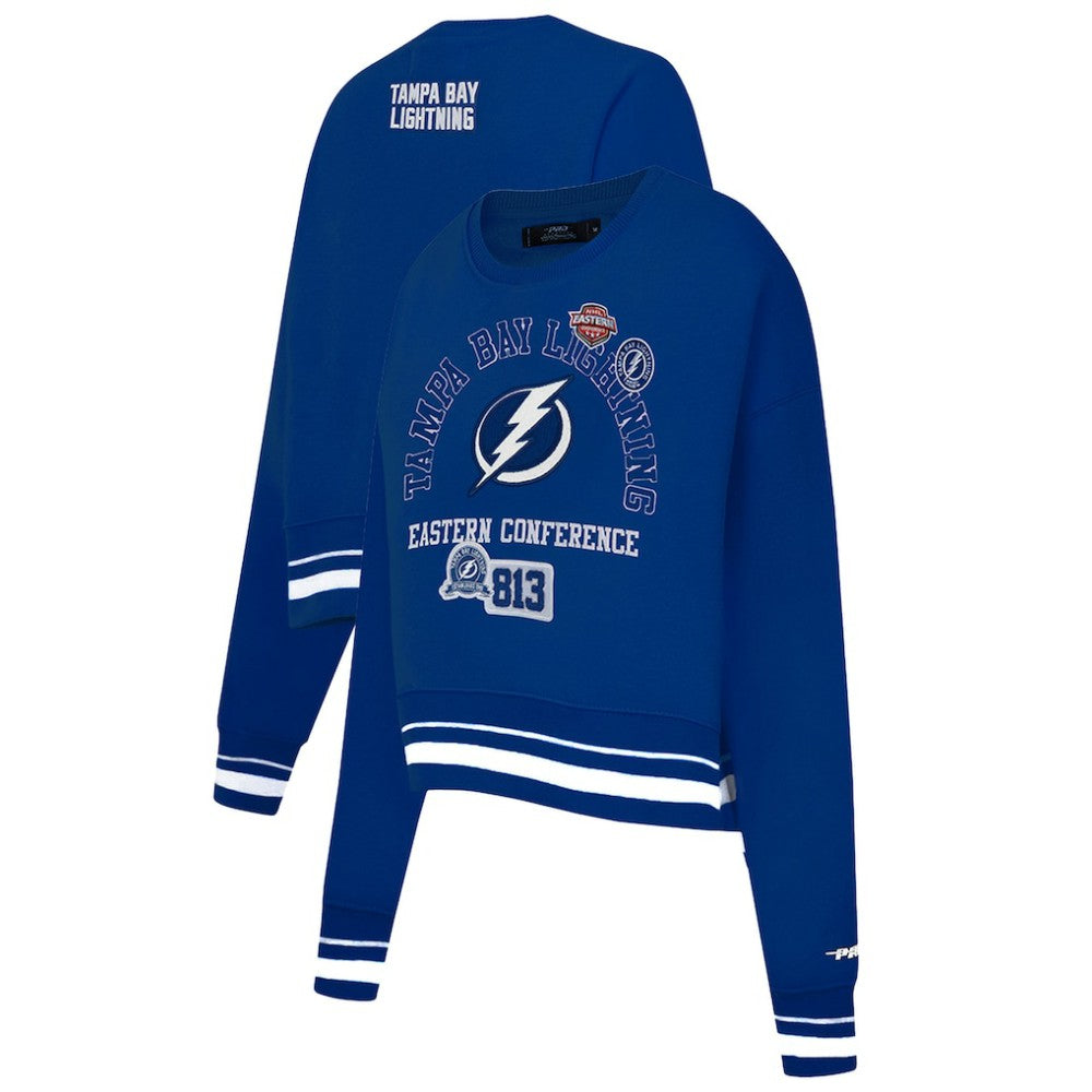 Tampa Bay Lightning Pro Standard Women's Area Code Cropped Pullover Sweatshirt - Blue | US 201205069