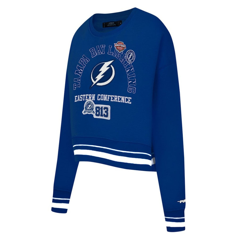 Tampa Bay Lightning Pro Standard Women's Area Code Cropped Pullover Sweatshirt - Blue | US 201205069