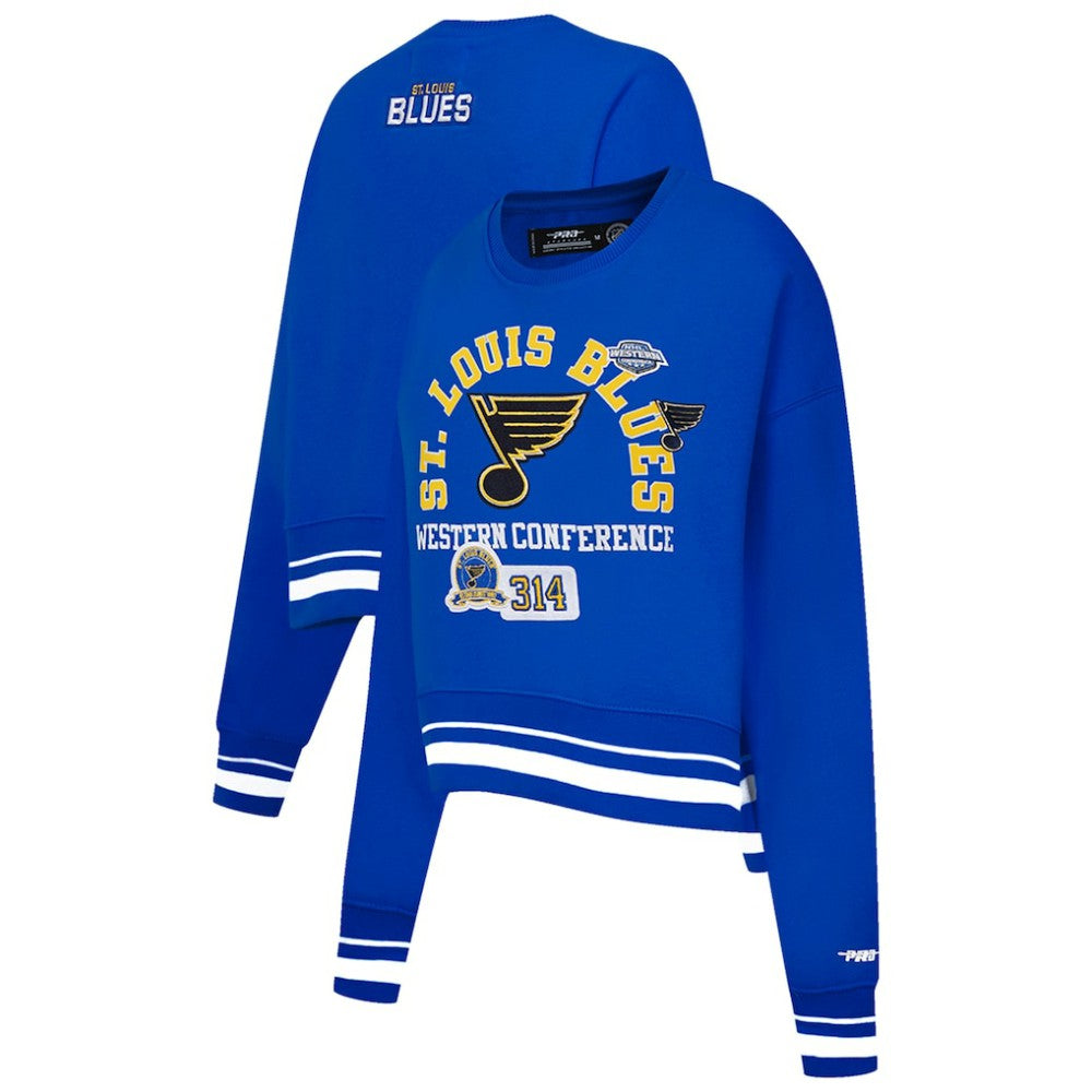 St. Louis Blues Pro Standard Women's Area Code Cropped Pullover Sweatshirt - Blue | US 201205070