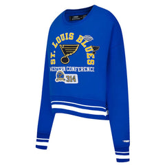 St. Louis Blues Pro Standard Women's Area Code Cropped Pullover Sweatshirt - Blue | US 201205070