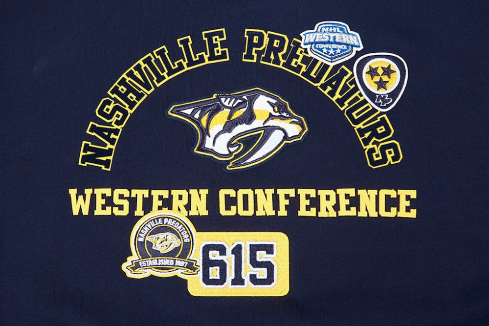 Nashville Predators Pro Standard Women's Area Code Cropped Pullover Sweatshirt - Navy | US 201205074
