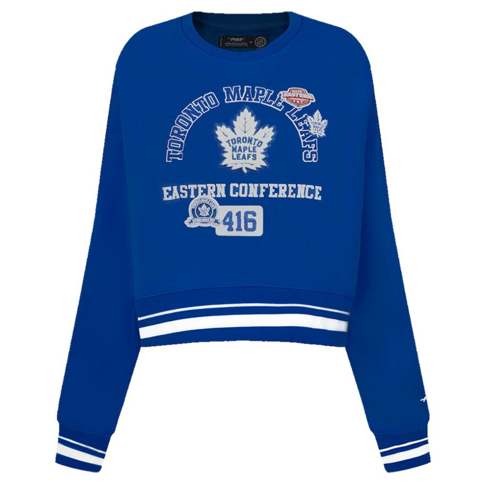 Toronto Maple Leafs Pro Standard Women's Area Code Cropped Pullover Sweatshirt - Blue | US 201205078