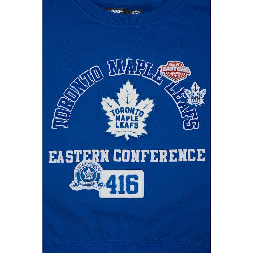 Toronto Maple Leafs Pro Standard Women's Area Code Cropped Pullover Sweatshirt - Blue | US 201205078