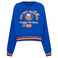 New York Islanders Pro Standard Women's Area Code Cropped Pullover Sweatshirt - Royal | US 201205081