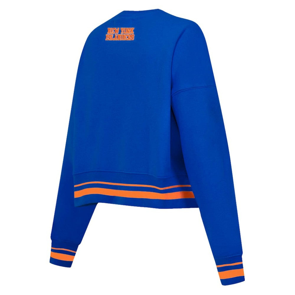 New York Islanders Pro Standard Women's Area Code Cropped Pullover Sweatshirt - Royal | US 201205081