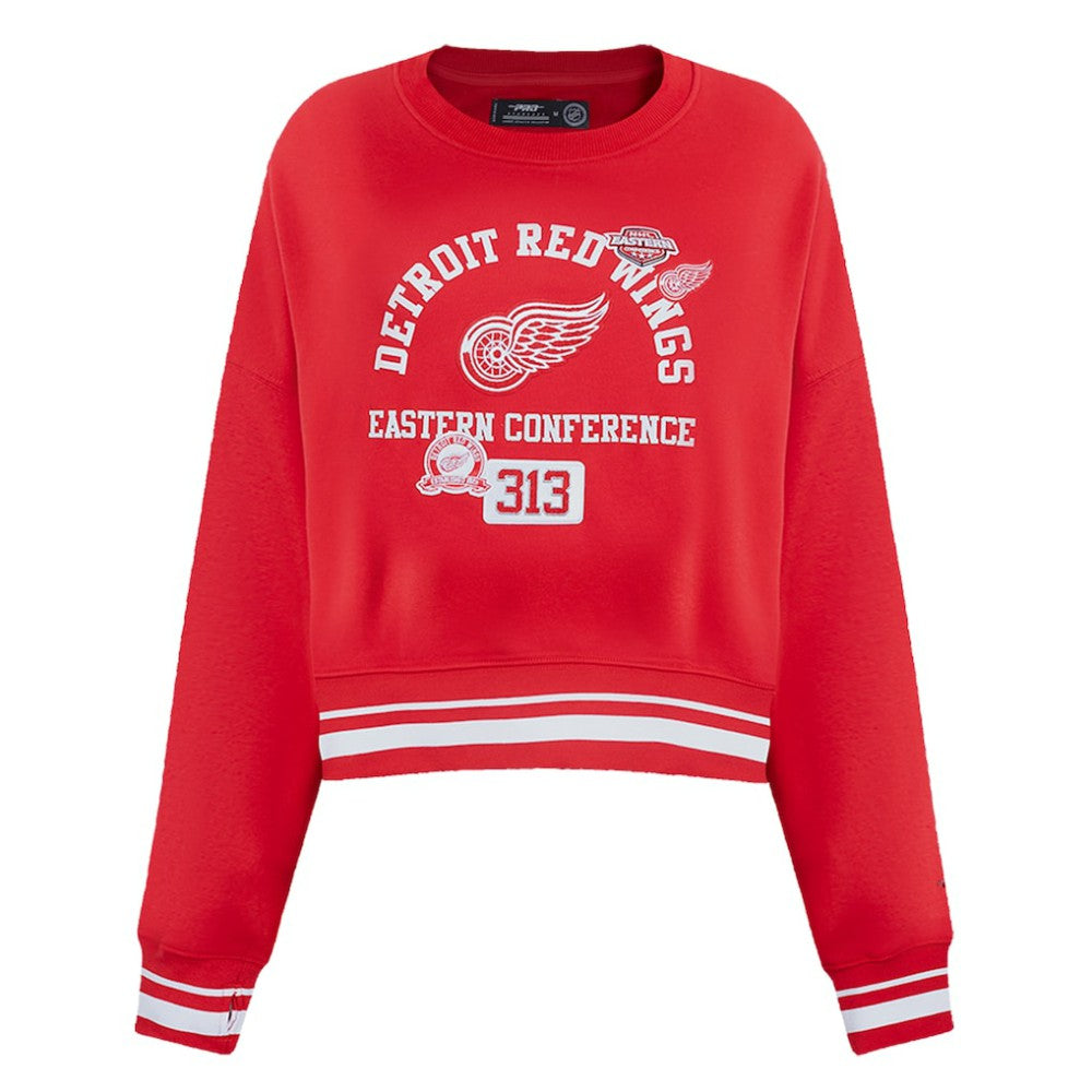 Detroit Red Wings Pro Standard Women's Area Code Cropped Pullover Sweatshirt - Red | US 201205084