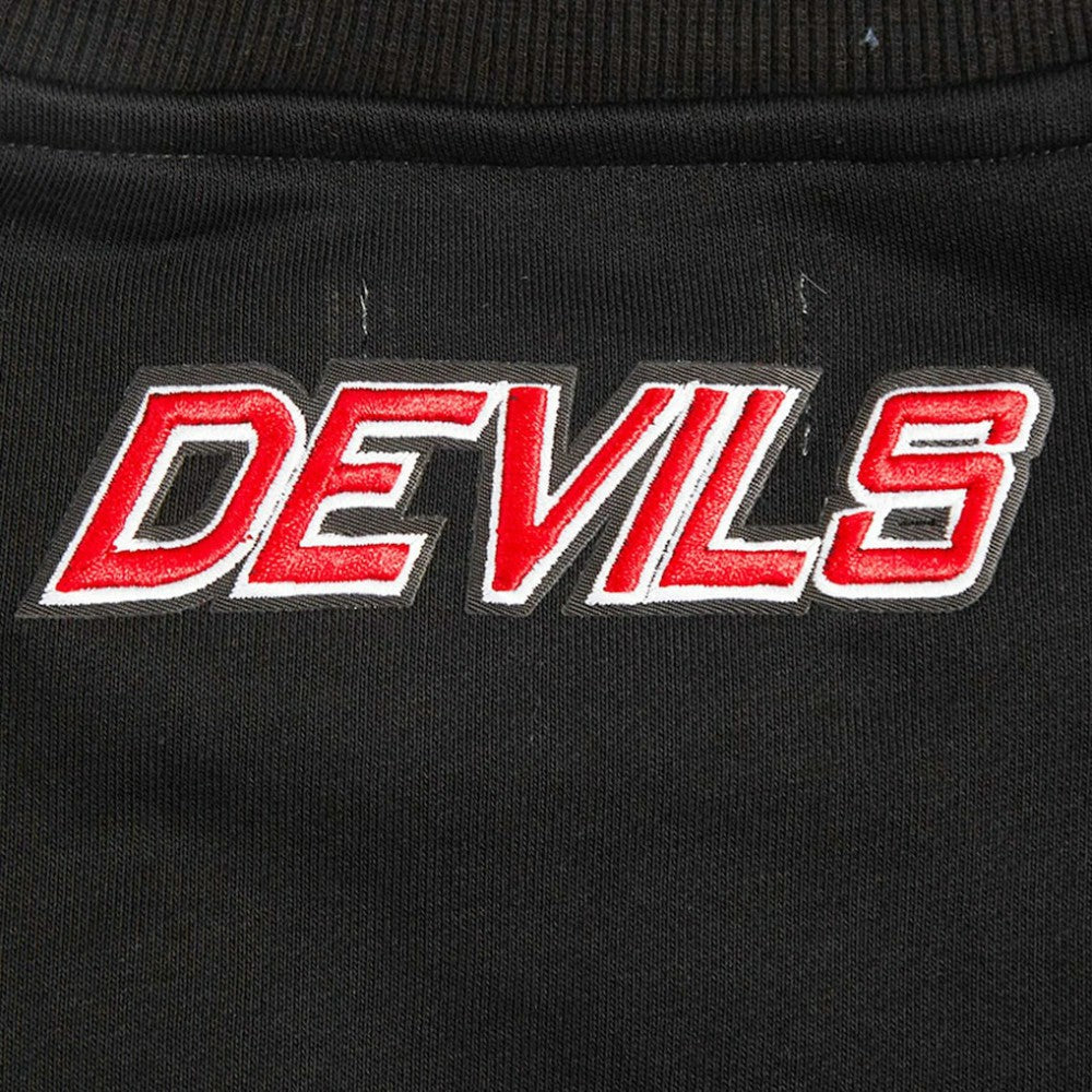 New Jersey Devils Pro Standard Women's Area Code Cropped Pullover Sweatshirt - Black | US 201205085