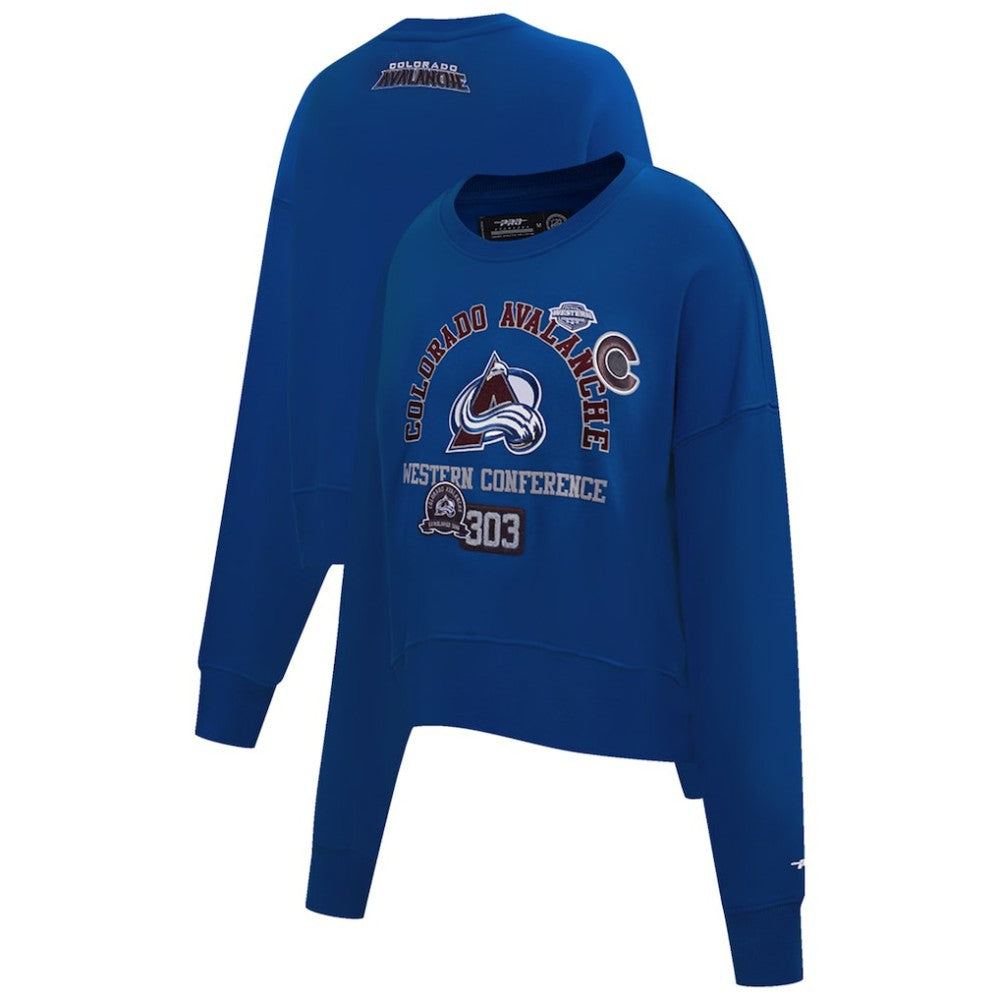 Colorado Avalanche Pro Standard Women's Area Code Cropped Pullover Sweatshirt - Blue | US 201205087