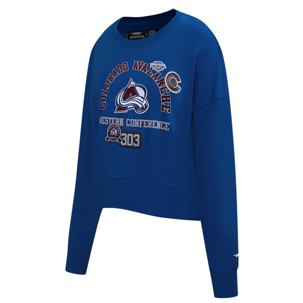 Colorado Avalanche Pro Standard Women's Area Code Cropped Pullover Sweatshirt - Blue | US 201205087