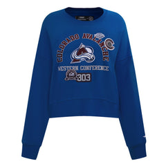 Colorado Avalanche Pro Standard Women's Area Code Cropped Pullover Sweatshirt - Blue | US 201205087