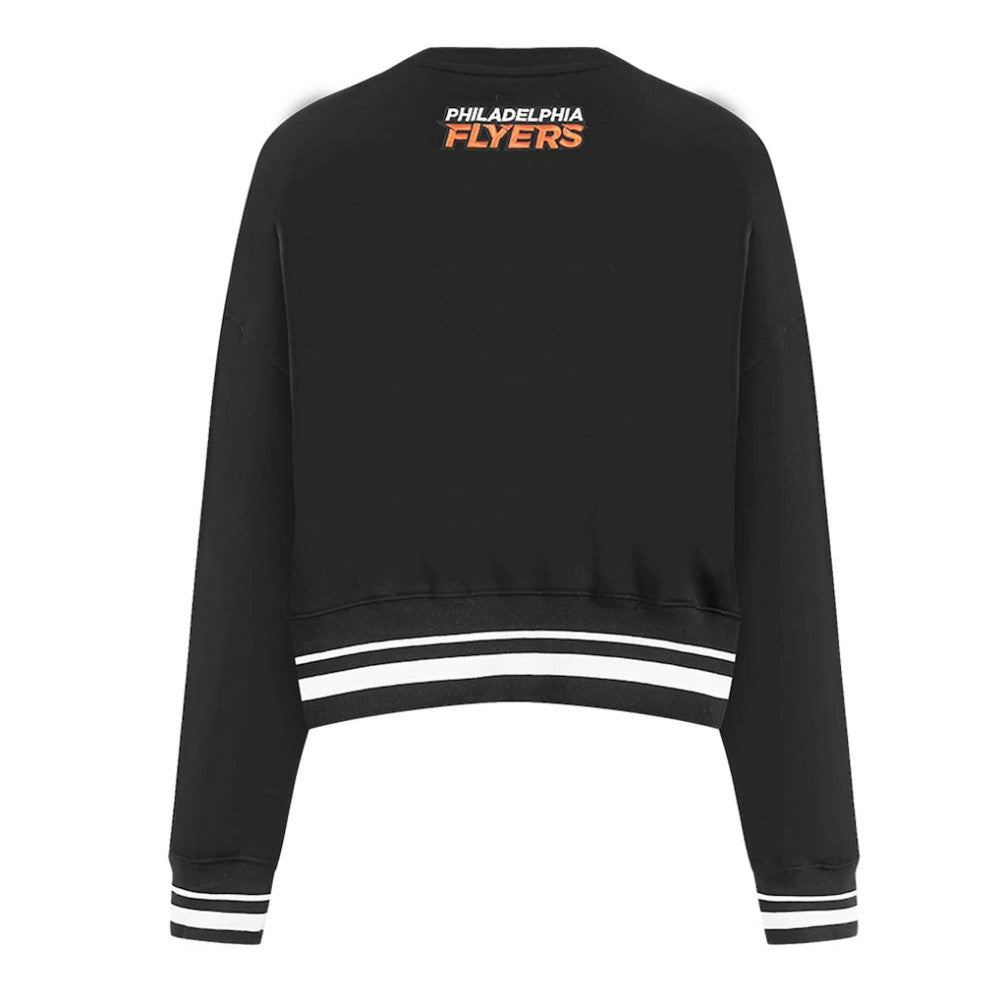 Philadelphia Flyers Pro Standard Women's Area Code Cropped Pullover Sweatshirt - Black | US 201205089