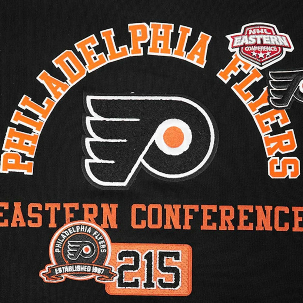 Philadelphia Flyers Pro Standard Women's Area Code Cropped Pullover Sweatshirt - Black | US 201205089
