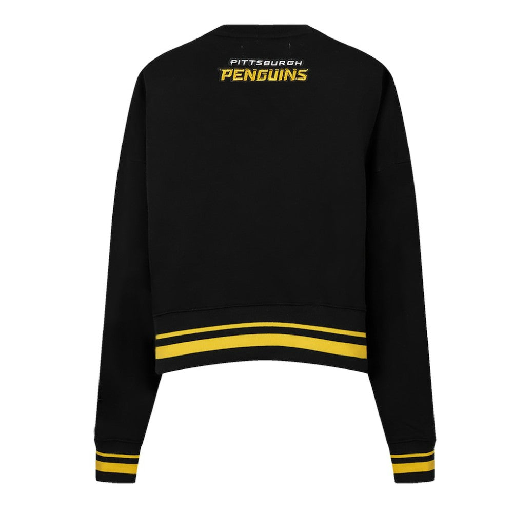 Pittsburgh Penguins Pro Standard Women's Area Code Cropped Pullover Sweatshirt - Black | US 201205090