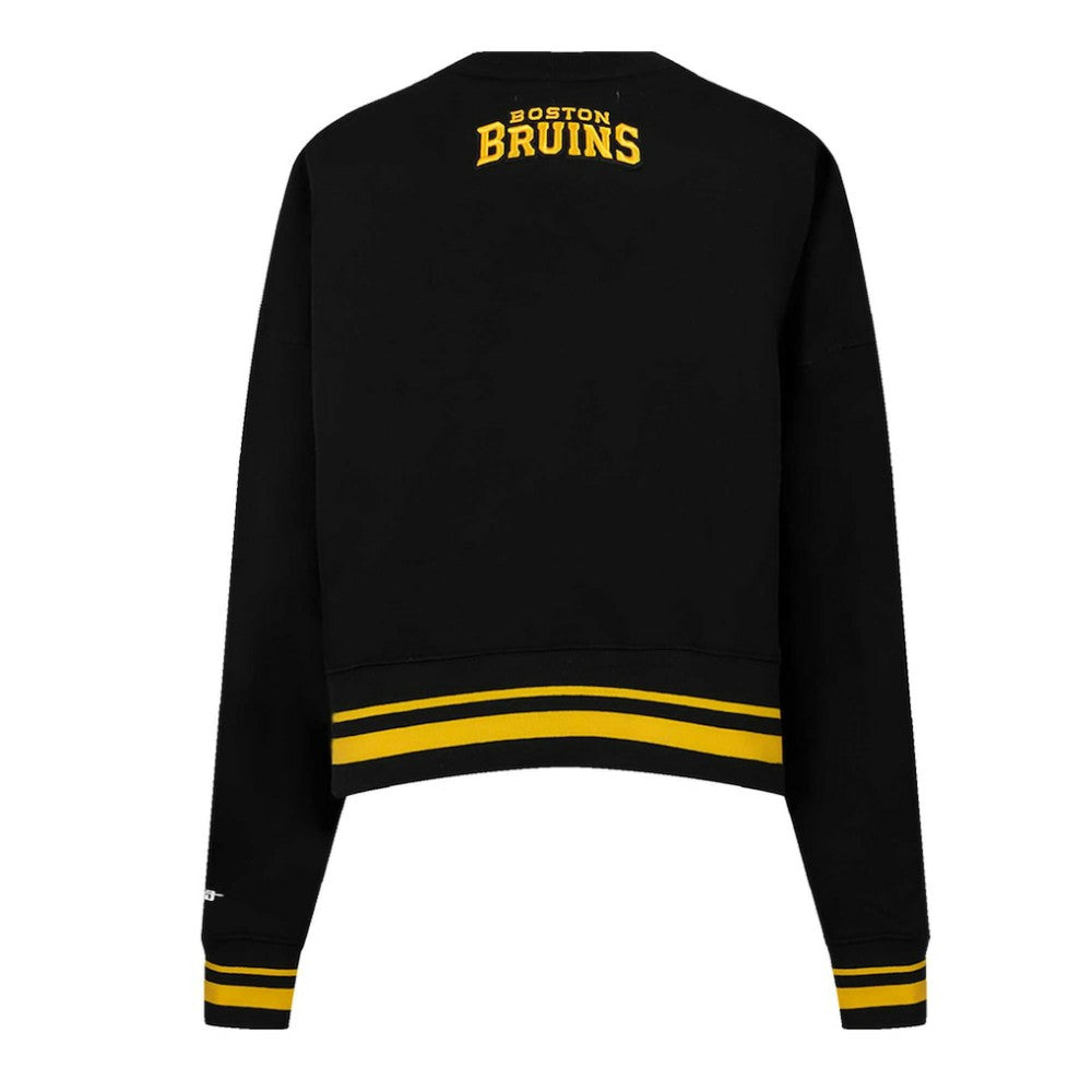 Boston Bruins Pro Standard Women's Area Code Cropped Pullover Sweatshirt - Black | US 201205092
