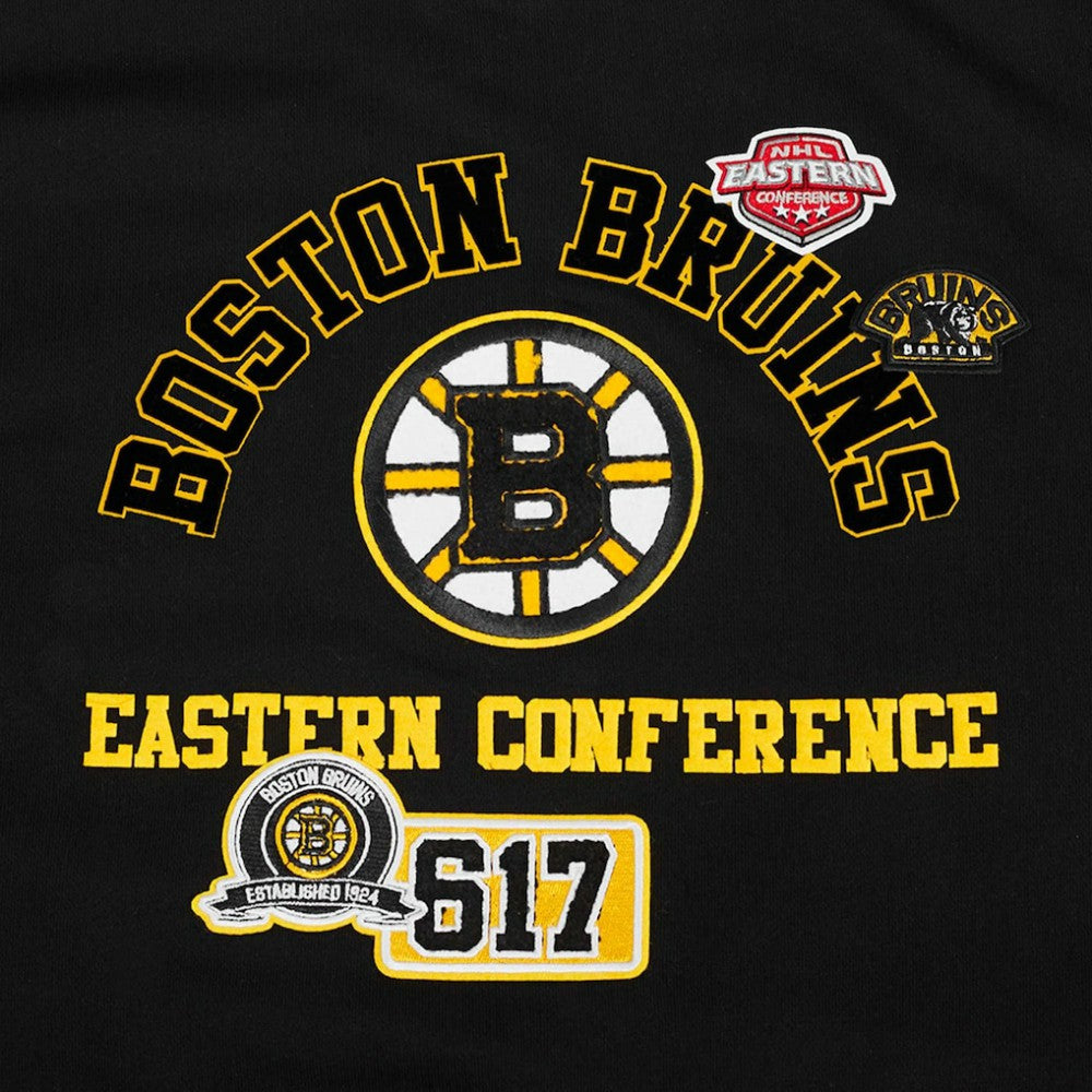 Boston Bruins Pro Standard Women's Area Code Cropped Pullover Sweatshirt - Black | US 201205092