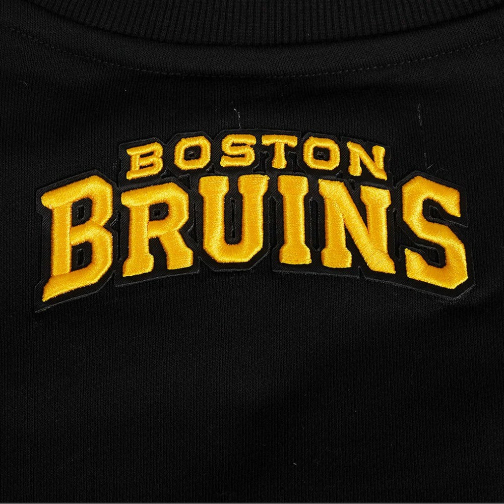 Boston Bruins Pro Standard Women's Area Code Cropped Pullover Sweatshirt - Black | US 201205092