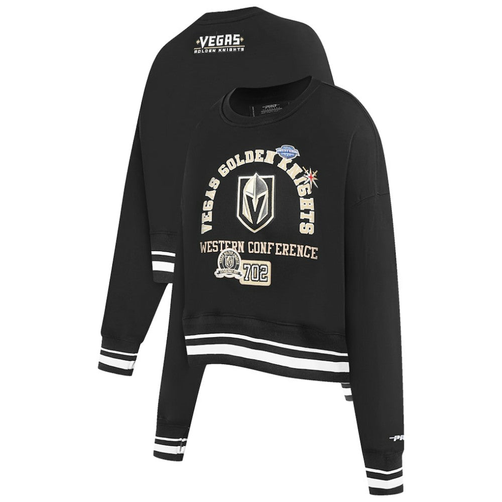 Vegas Golden Knights Pro Standard Women's Area Code Cropped Pullover Sweatshirt - Black | US 201205093