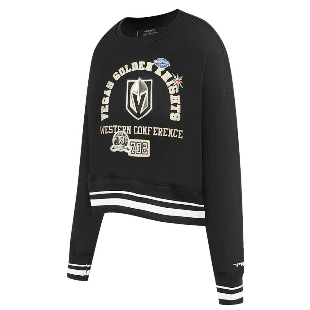 Vegas Golden Knights Pro Standard Women's Area Code Cropped Pullover Sweatshirt - Black | US 201205093