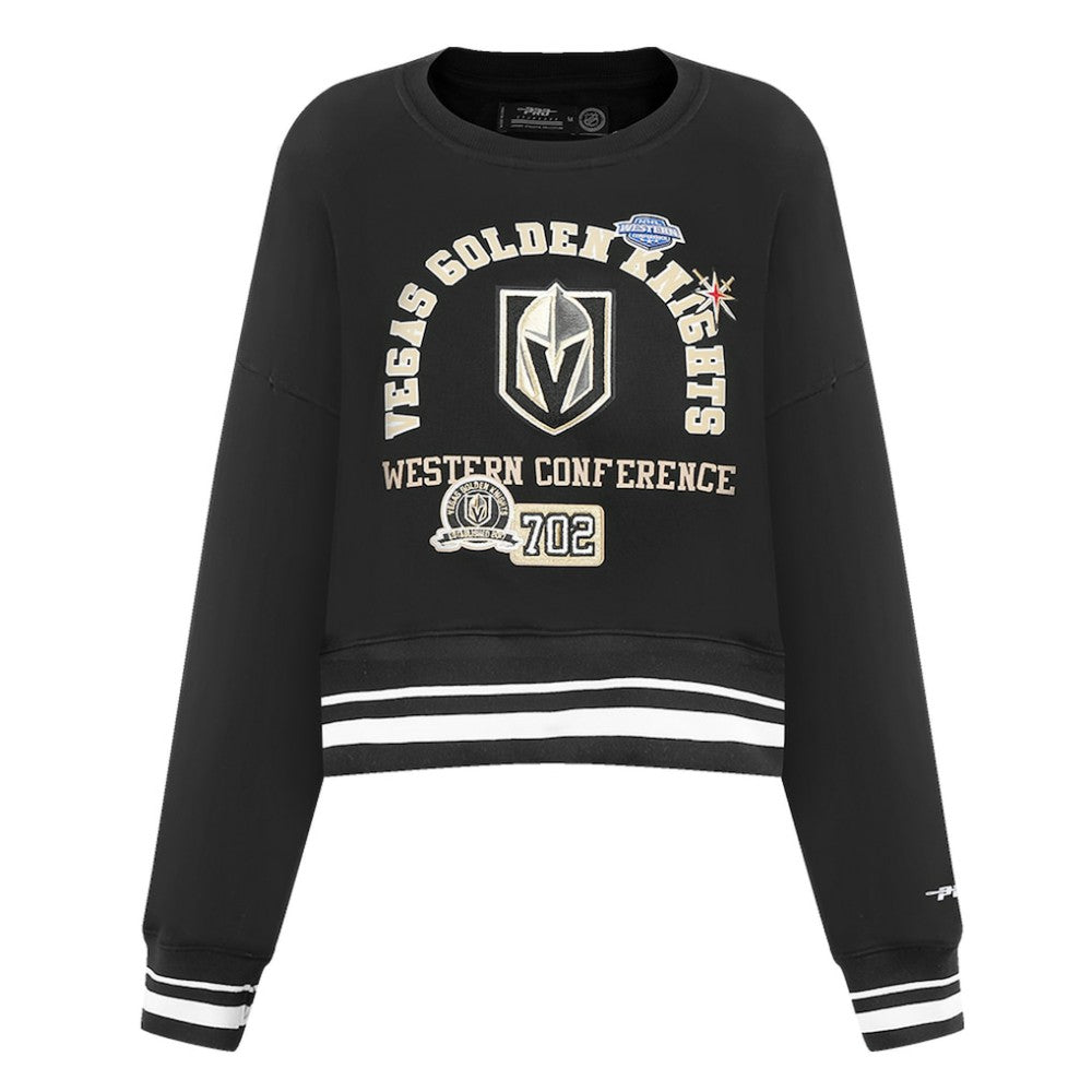 Vegas Golden Knights Pro Standard Women's Area Code Cropped Pullover Sweatshirt - Black | US 201205093