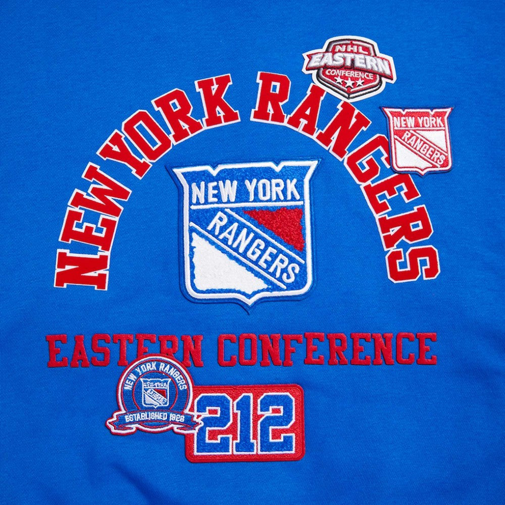 New York Rangers Pro Standard Women's Area Code Cropped Pullover Sweatshirt - Blue | US 201205094