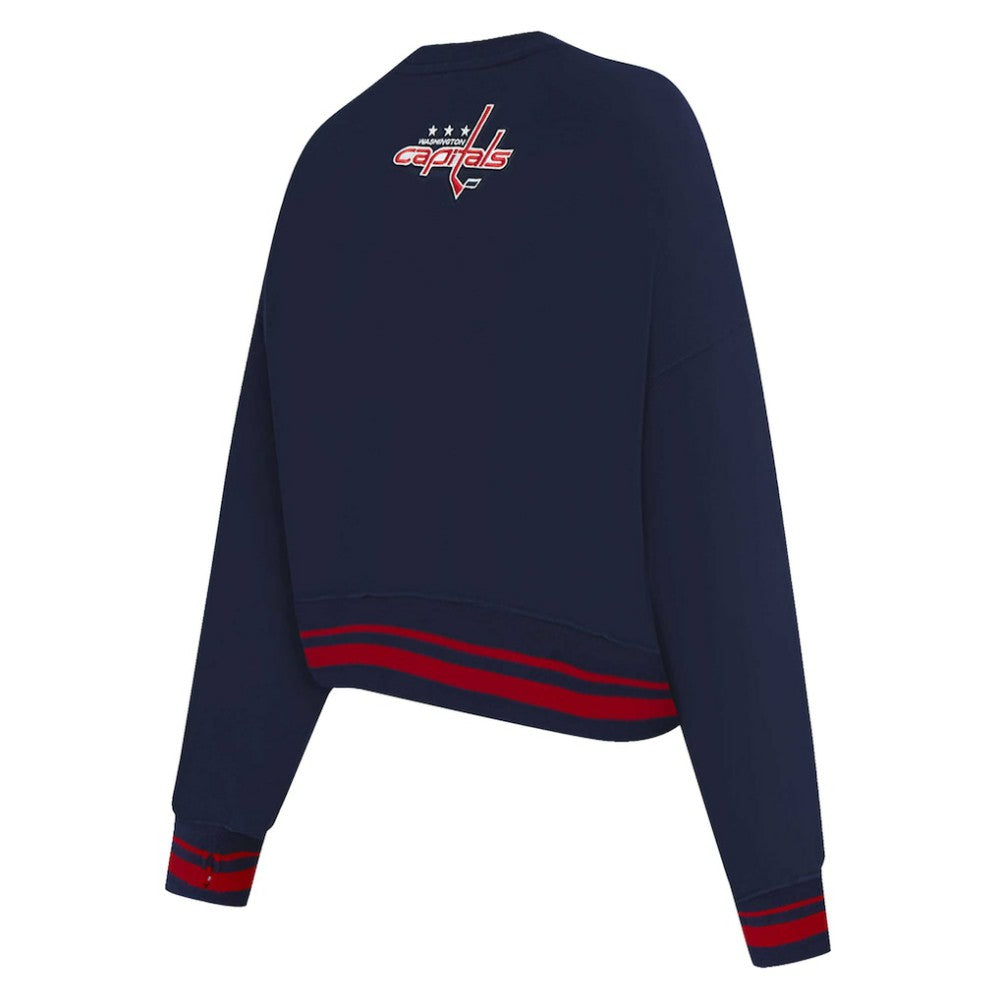 Washington Capitals Pro Standard Women's Area Code Cropped Pullover Sweatshirt - Navy | US 201205095