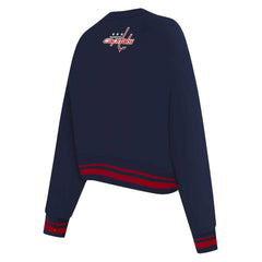 Washington Capitals Pro Standard Women's Area Code Cropped Pullover Sweatshirt - Navy | US 201205095