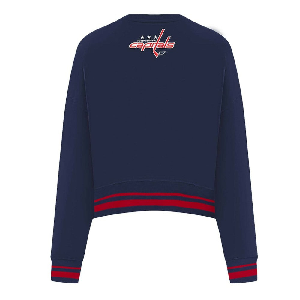 Washington Capitals Pro Standard Women's Area Code Cropped Pullover Sweatshirt - Navy | US 201205095