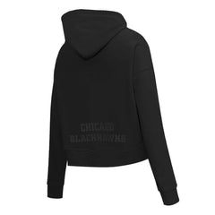 Chicago Blackhawks Pro Standard Women's Jewels Cropped Pullover Hoodie - Black | US 201205110