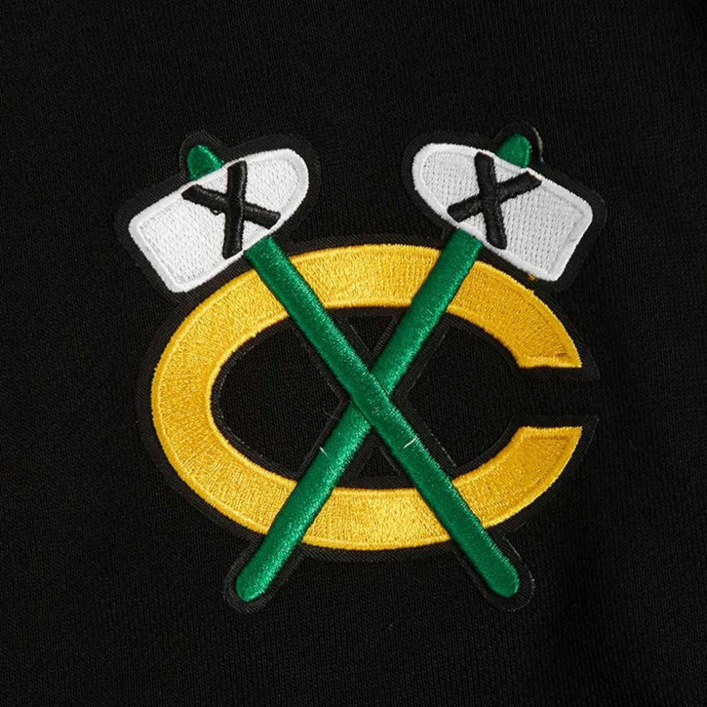 Chicago Blackhawks Pro Standard Women's Jewels Cropped Pullover Hoodie - Black | US 201205110