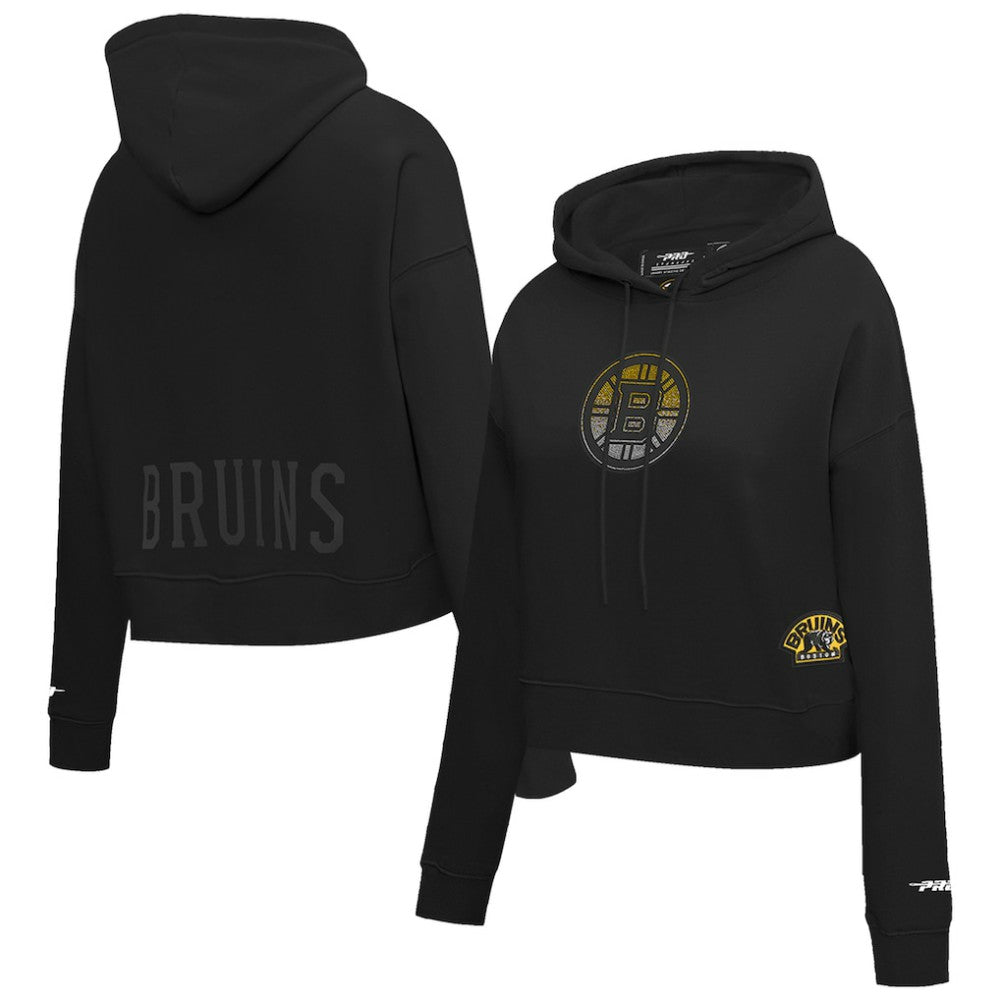Boston Bruins Pro Standard Women's Jewels Cropped Pullover Hoodie - Black | US 201205113