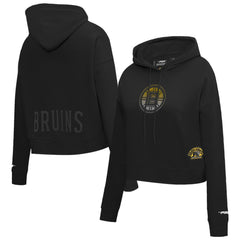 Boston Bruins Pro Standard Women's Jewels Cropped Pullover Hoodie - Black | US 201205113