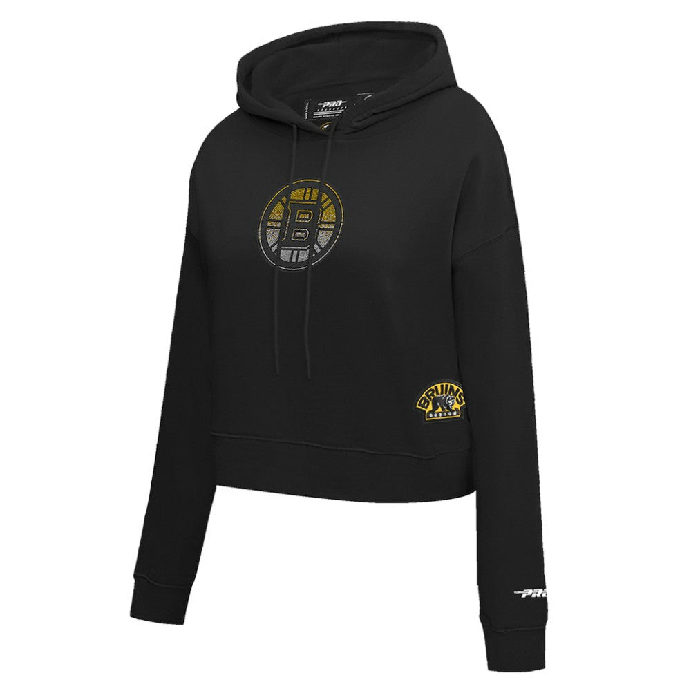 Boston Bruins Pro Standard Women's Jewels Cropped Pullover Hoodie - Black | US 201205113