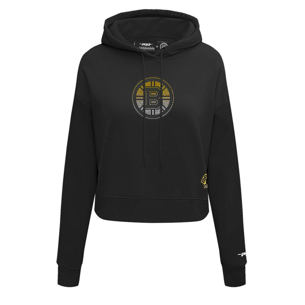 Boston Bruins Pro Standard Women's Jewels Cropped Pullover Hoodie - Black | US 201205113