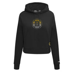 Boston Bruins Pro Standard Women's Jewels Cropped Pullover Hoodie - Black | US 201205113