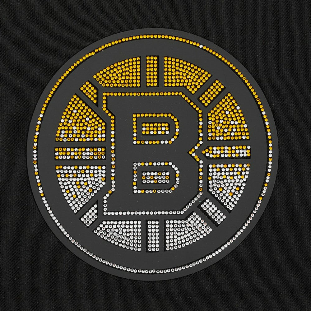 Boston Bruins Pro Standard Women's Jewels Cropped Pullover Hoodie - Black | US 201205113