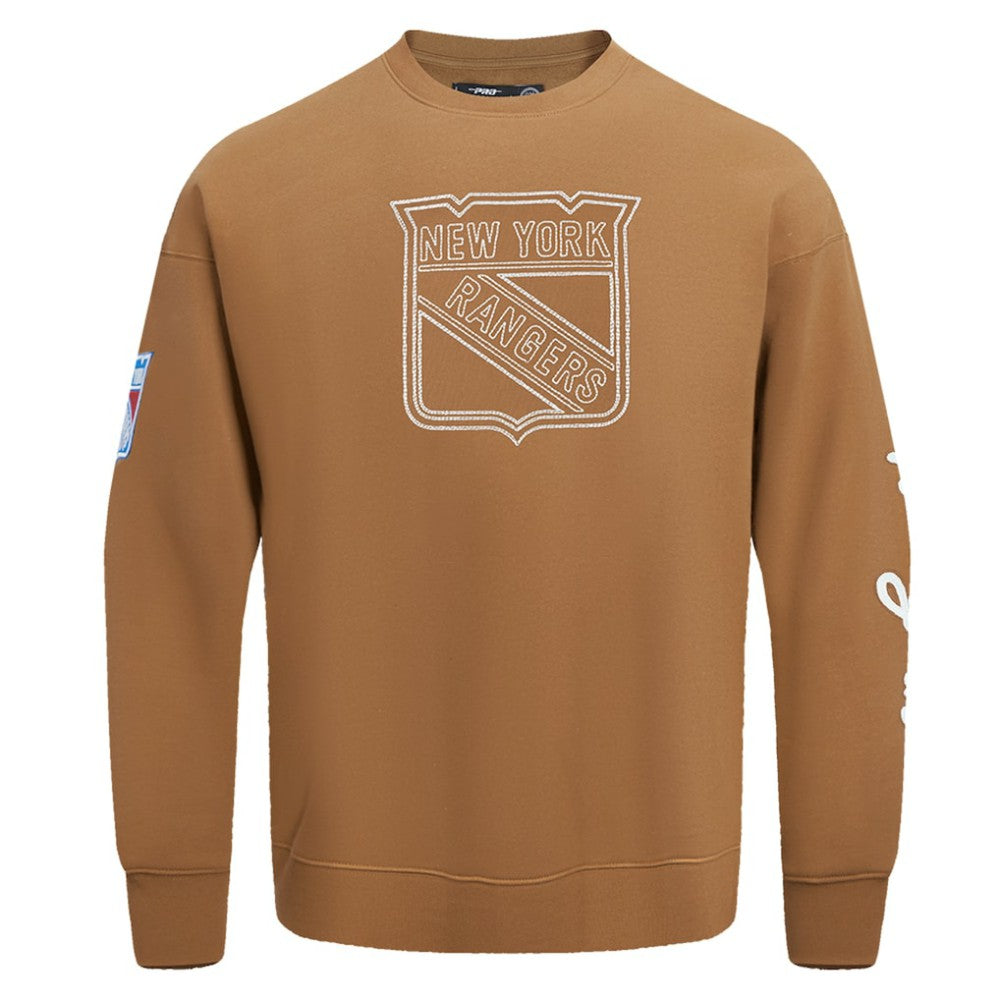 New York Rangers Pro Standard Paint the City Pullover Sweatshirt - Brown | US 201205151