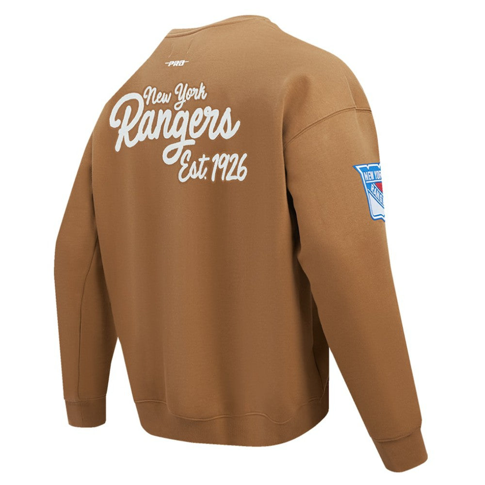 New York Rangers Pro Standard Paint the City Pullover Sweatshirt - Brown | US 201205151