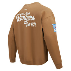 New York Rangers Pro Standard Paint the City Pullover Sweatshirt - Brown | US 201205151