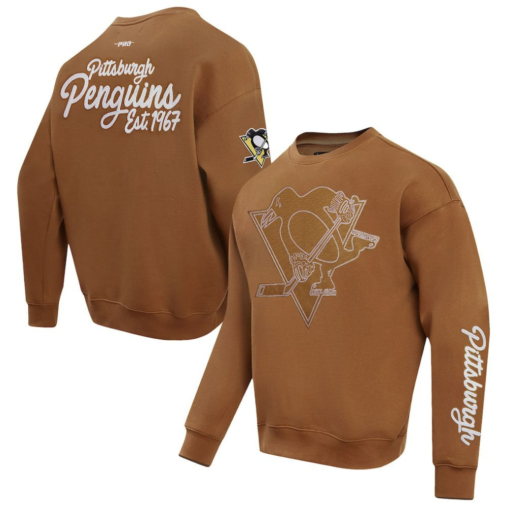 Pittsburgh Penguins Pro Standard Paint the City Pullover Sweatshirt - Brown | US 201205157