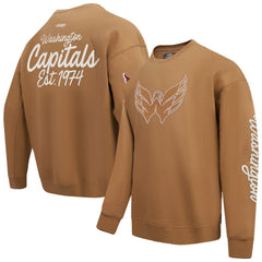 Washington Capitals Pro Standard Paint the City Pullover Sweatshirt - Brown | US 201205158