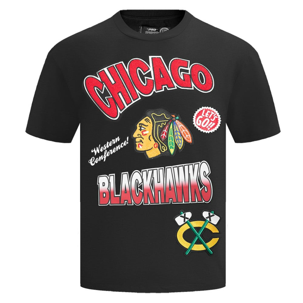 Chicago Blackhawks Pro Standard Turn It Up Dropped Shoulder T-Shirt - Black | US 201205171