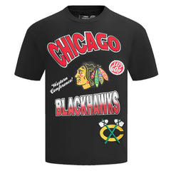 Chicago Blackhawks Pro Standard Turn It Up Dropped Shoulder T-Shirt - Black | US 201205171